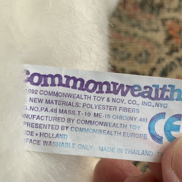 Vintage Commonwealth Bunny Patch Seeds Plush Rabbit Stuffed Animal 1992 Apron - Picture 5 of 7